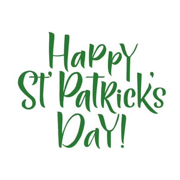 Happy Saint Patrick Day Logotype Hand Lettering Irish Vector Design — Stock Vector