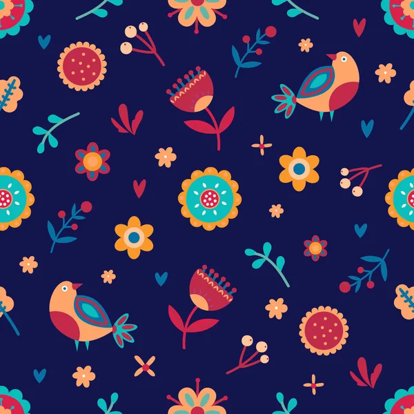 Цветочный Узор Швов Пастельные Цвета Векторный Цветочный Узор Стиле Каракулей — стоковый вектор
