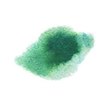 Suluboya Vektör Boya Lekesi. Gerçekçi el ıslak bhush vuruşu. Soyut suluboya lekesi. Beyaz kağıt arkaplan.