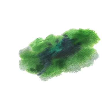 Suluboya Vektör Boya Lekesi. Gerçekçi el ıslak bhush vuruşu. Soyut suluboya lekesi. Beyaz kağıt arkaplan.