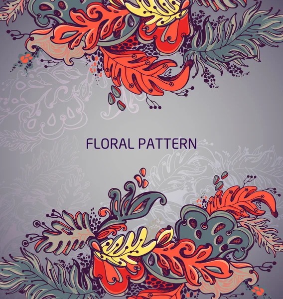 Abstract floral ornament met veel details — Stockvector