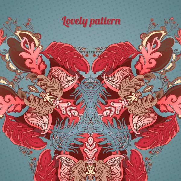 Abstract floral ornament met veel details — Stockvector