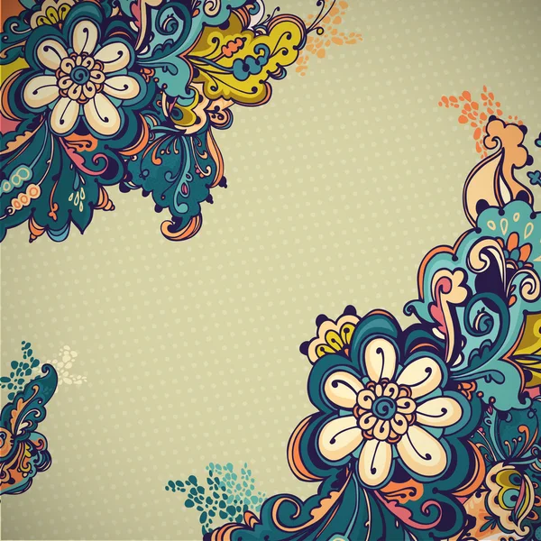 Adorno floral con muchos detalles — Vector de stock