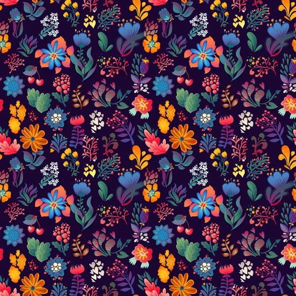 Blumen nahtloses Muster — Stockvektor