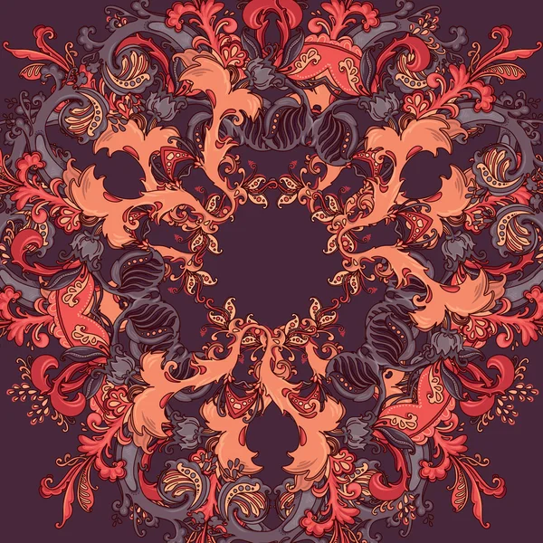 Adorno floral abstracto con muchos detalles — Vector de stock