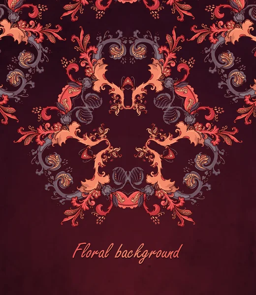 Adorno floral abstracto con muchos detalles — Archivo Imágenes Vectoriales