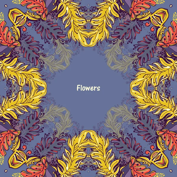 Adorno floral abstracto con muchos detalles — Archivo Imágenes Vectoriales