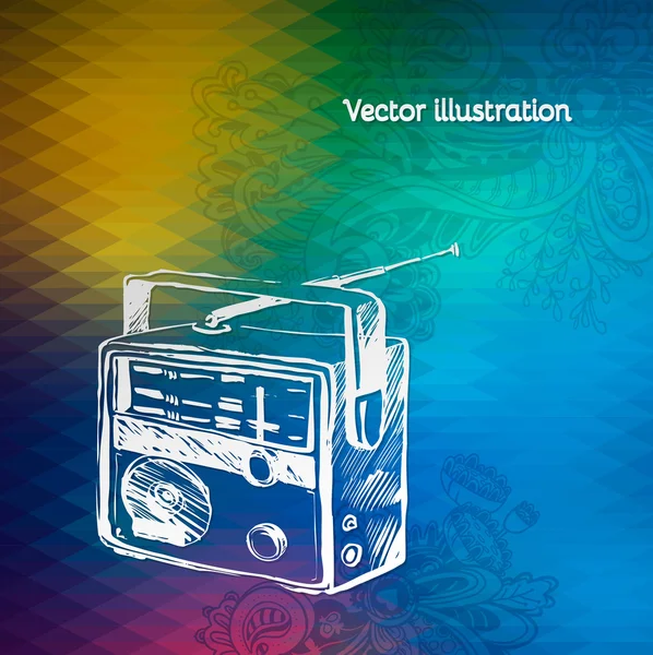 Retro-Radio-Illustration — Stockvektor