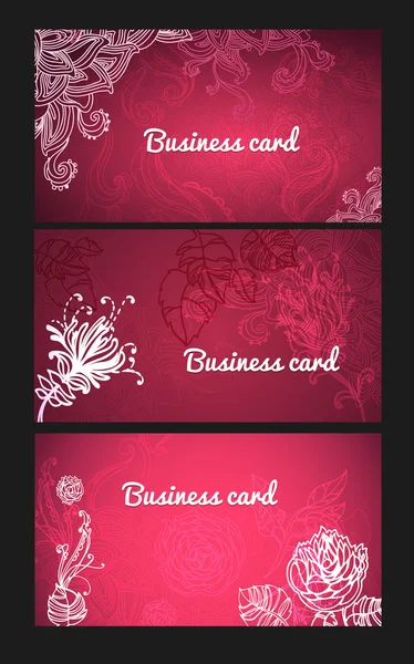 Set of red business cards — Stock Vector