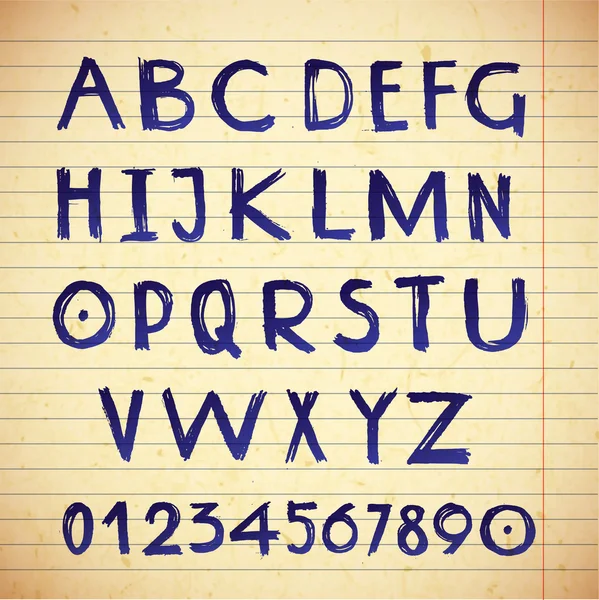 Alphabet anglais fait main — Image vectorielle