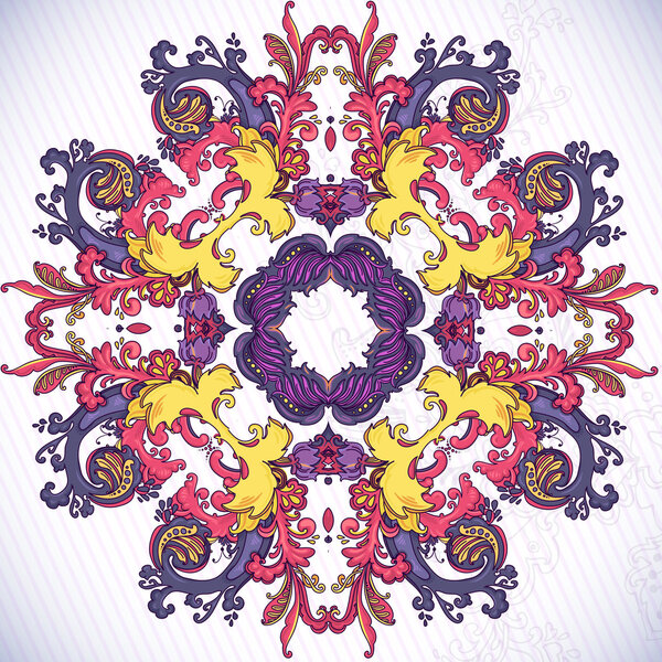 Round Ornament FLORAL Pattern