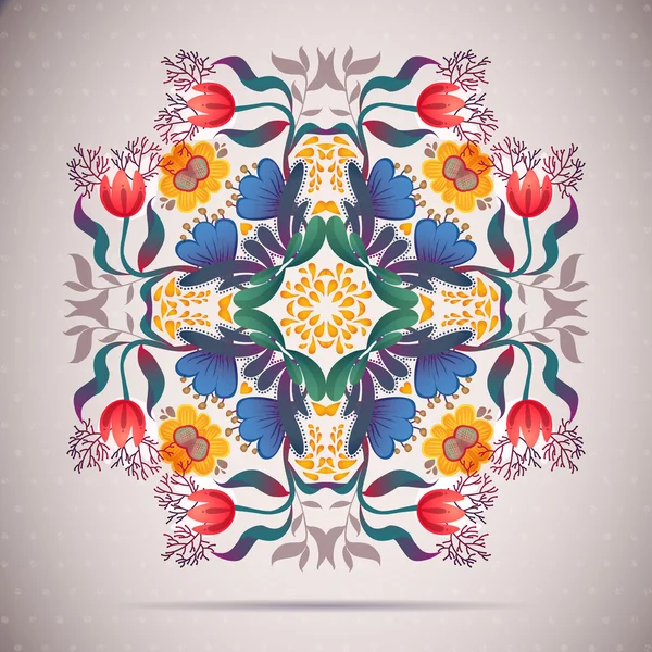 Ornamento redondo patrón FLORAL — Archivo Imágenes Vectoriales