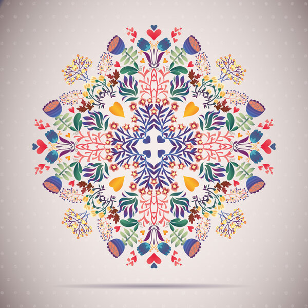 Round Ornament FLORAL Pattern