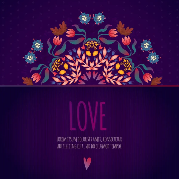 Pattern Love Card — Stock Vector