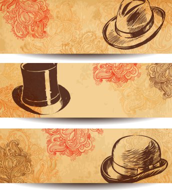 Vector Collection of Vintage Hats clipart