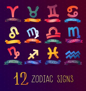 astrolojik zodyak simgeler kümesi