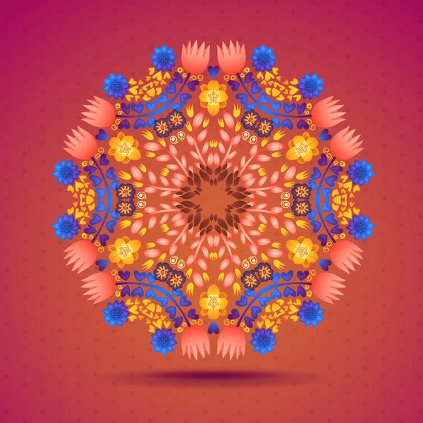 圆形装饰花卉图案 — 图库矢量图片