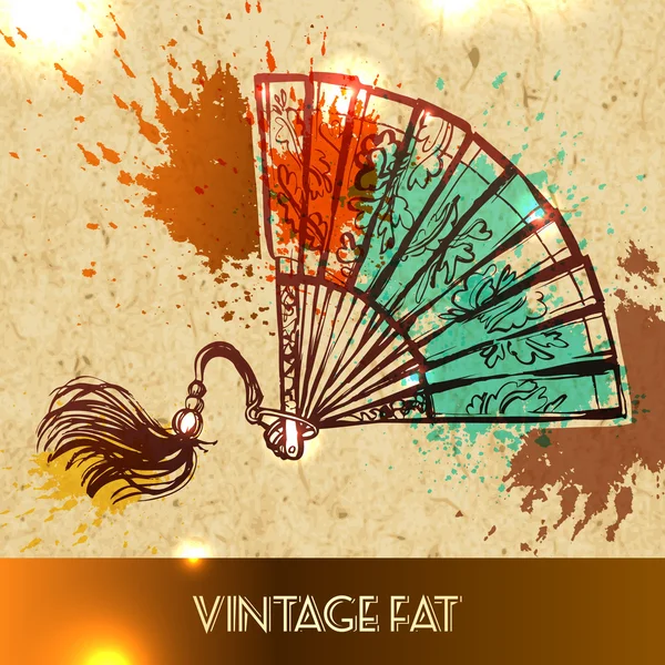 Women's old fan — Stock Vector