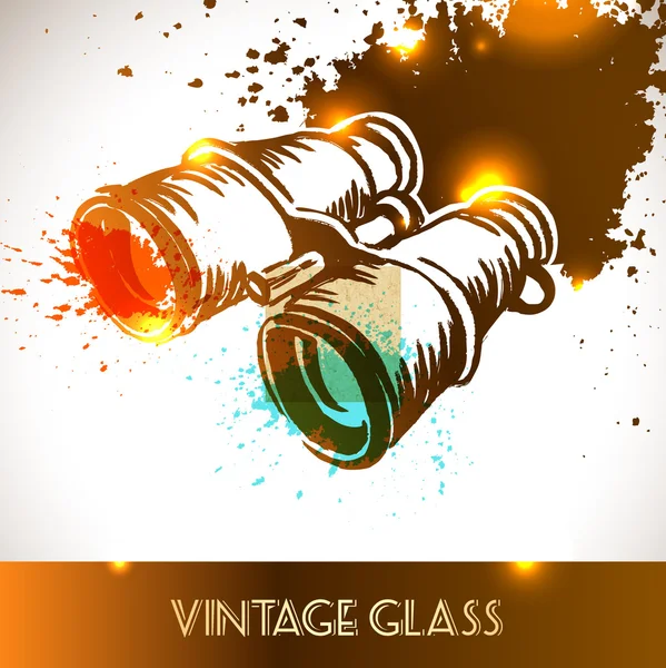 Vintage binoculars — Stock Vector