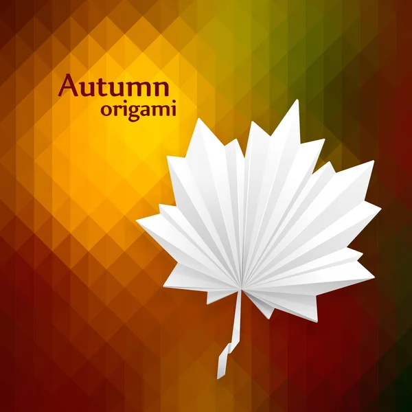 Herbst Blatt Origami — Stockvektor