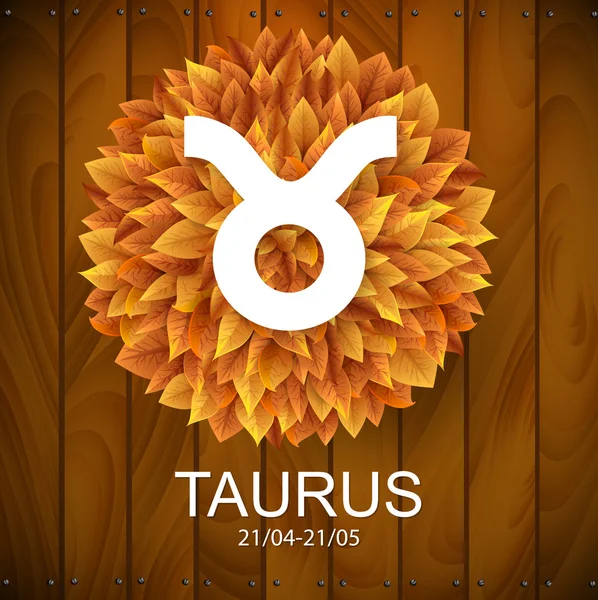 Taurus horoscope white sign — Stock Vector