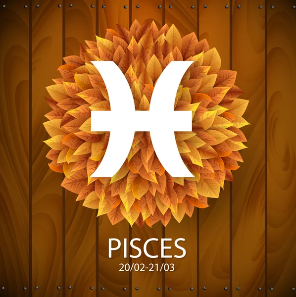 Horoscope Poissons signe blanc — Image vectorielle
