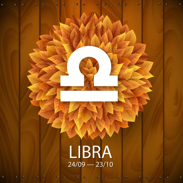 Libra horoscope white sign — Stock Vector