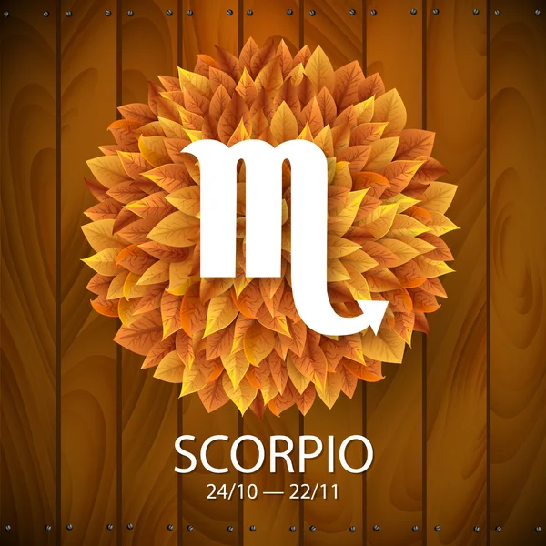 Horoscope Scorpion signe blanc — Image vectorielle