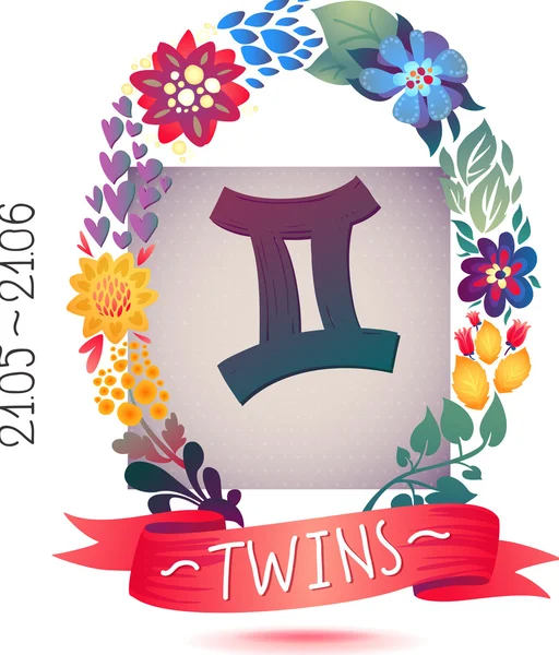 Знак Зодиака TWINS — стоковый вектор
