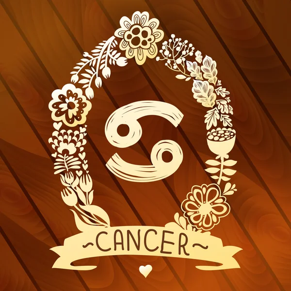 Cancer du signe du zodiaque — Image vectorielle