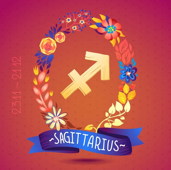 Signo del zodíaco sagitario — Vector de stock