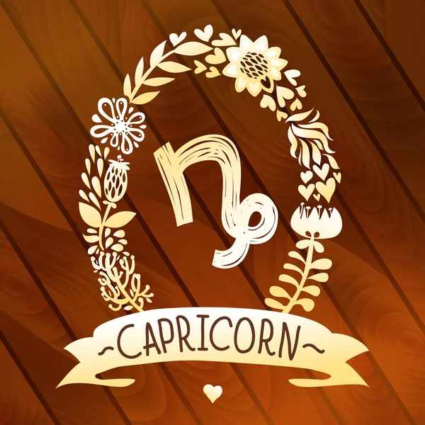 Signo del zodíaco Capricornio — Vector de stock