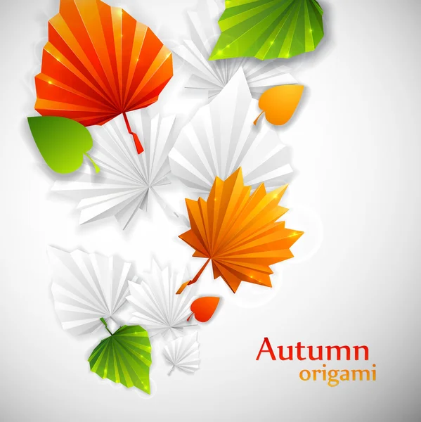 Origami leaves — Stock Vector