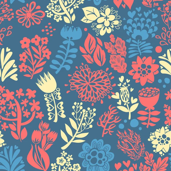 Fleurs motif sans couture — Image vectorielle