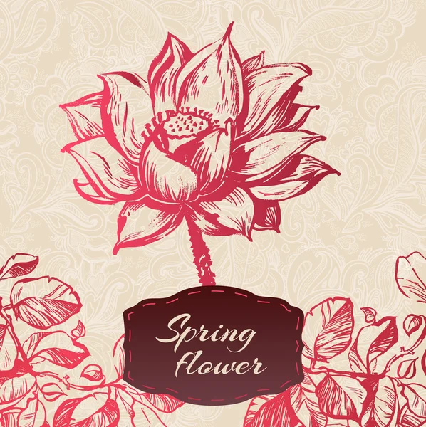 Planta ornamental tarjeta de flores — Archivo Imágenes Vectoriales