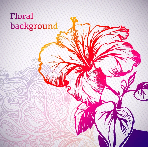 Floral hibiscus achtergrond — Stockvector