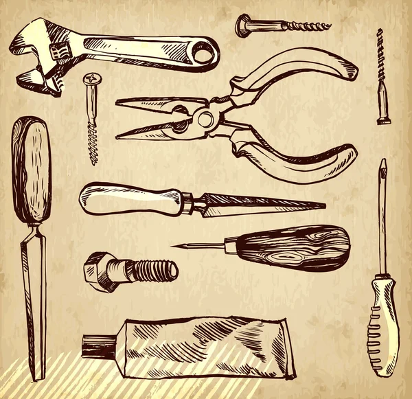 Outils de construction et de réparation — Image vectorielle