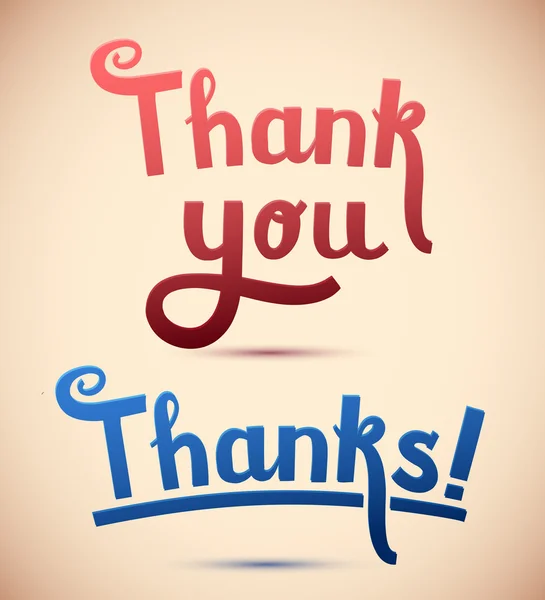 Thank You, Thanks signature — Stock Vector