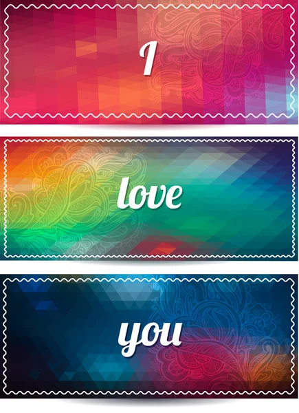 I LOVE YOU cards — Stock Vector