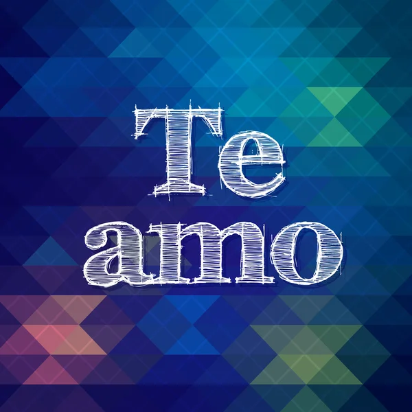 Te Amo lettering — Stock Vector