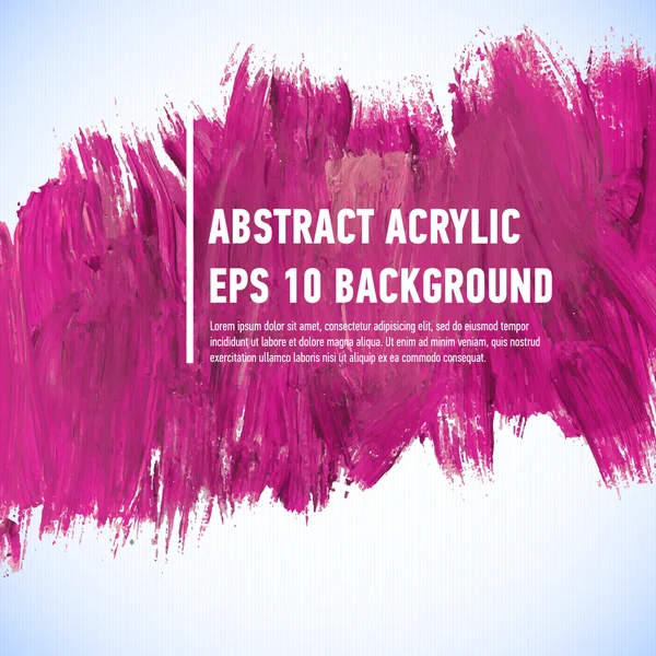 Vector acryl roze inkt plek. Natte penseelstreek op papier textuur. Droge penseelstreken te wijzigen. Abstracte compositie voor ontwerpelementen — Stockvector