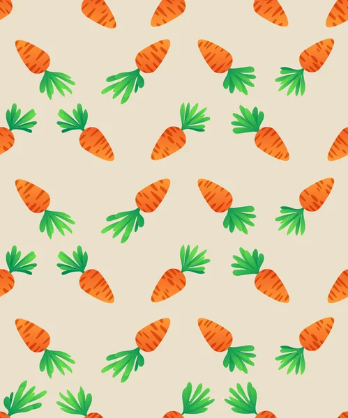 Eastern Carrot and Eggs Seamless Pattern. Carrots for Easter Bunny. Vector seamless texture with a lot of cartoon carrots — Stock Vector