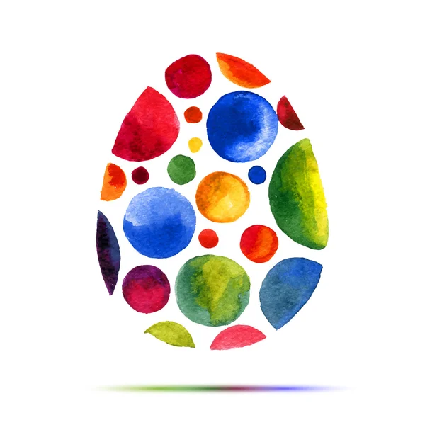 Happy Easter wenskaart of uitnodiging. Vrolijk Pasen! Aquarel ronde plek ei — Stockvector