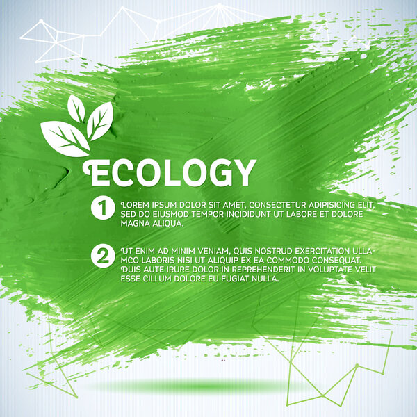 Ручная роспись зеленые мазки фона. Цвет фона пятна. Векторная иллюстрация для свежего природного дизайна. Экологический фон
.