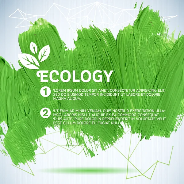 Vihreä maalattu tausta. Vektori kuvitus tuoretta luonnollista suunnittelua. Ekologinen tausta . — vektorikuva