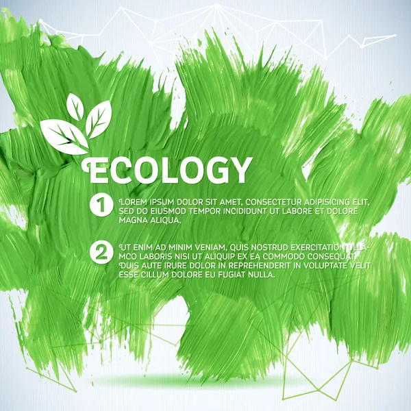 Groen geschilderd achtergrond. Vectorillustratie voor verse natuurlijke ontwerp. Ecologie achtergrond. — Stockvector