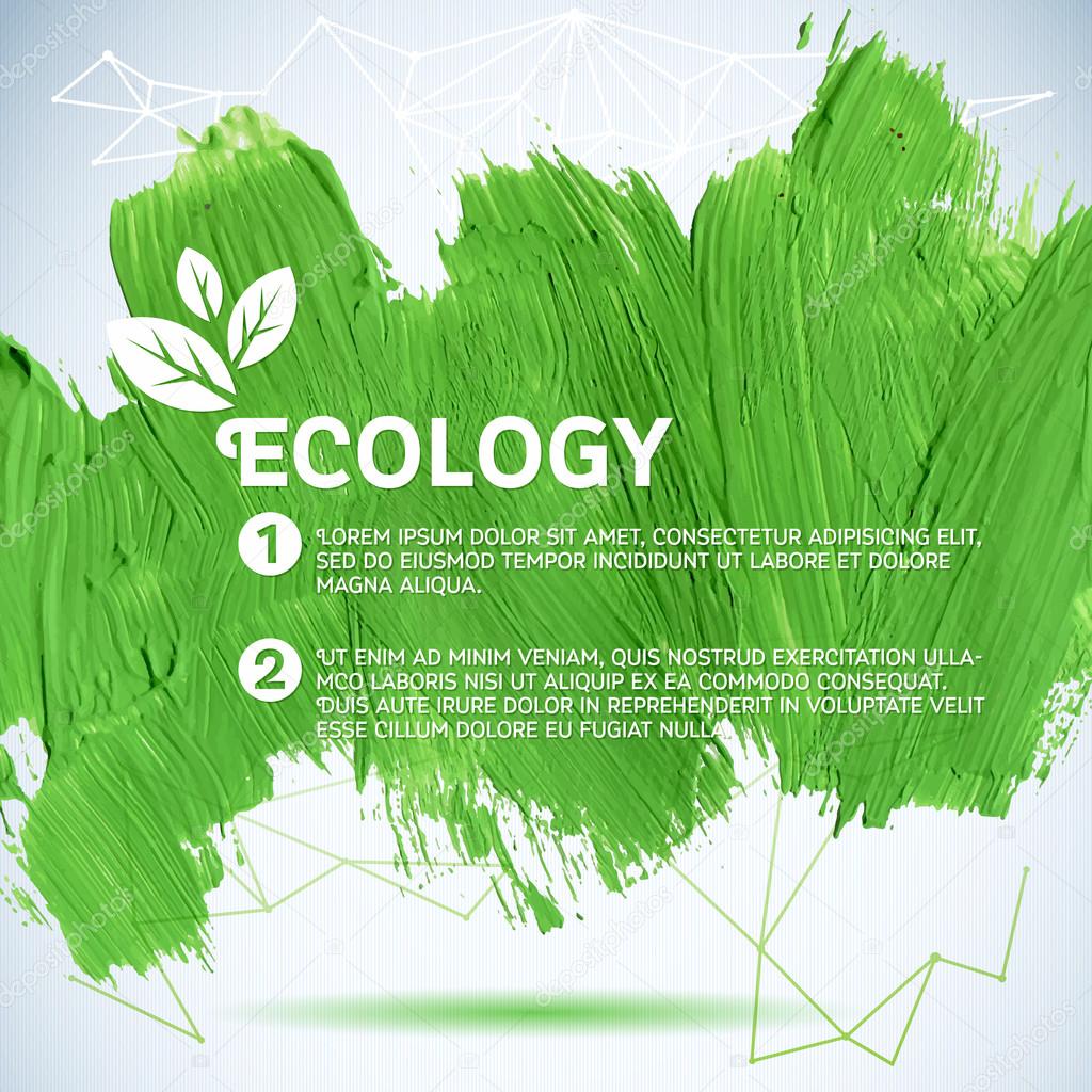 Green painted background. Vector illustration for fresh natural design. Ecology backdrop.