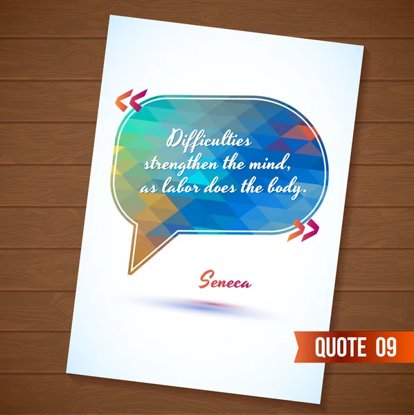 Wisdom quote card on wood background — Stock Vector