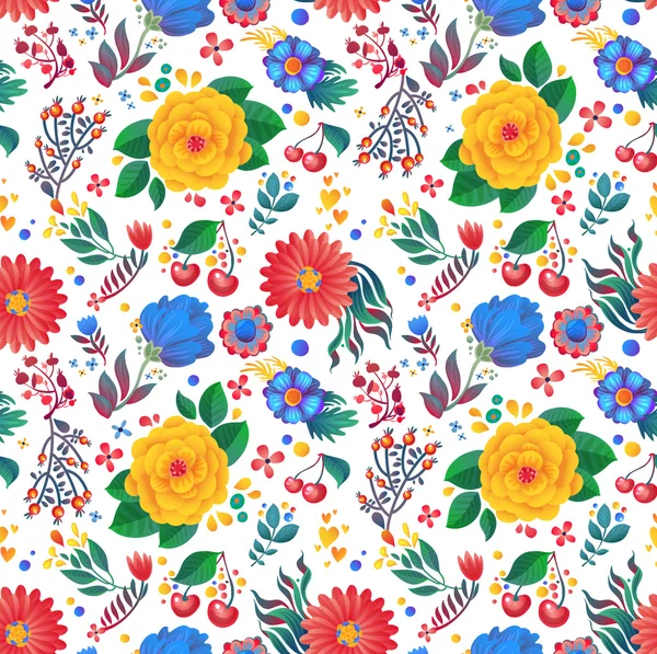 Fleurs motif sans couture — Image vectorielle