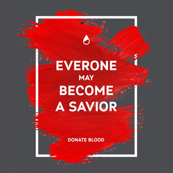 Donate blood motivation information poster.